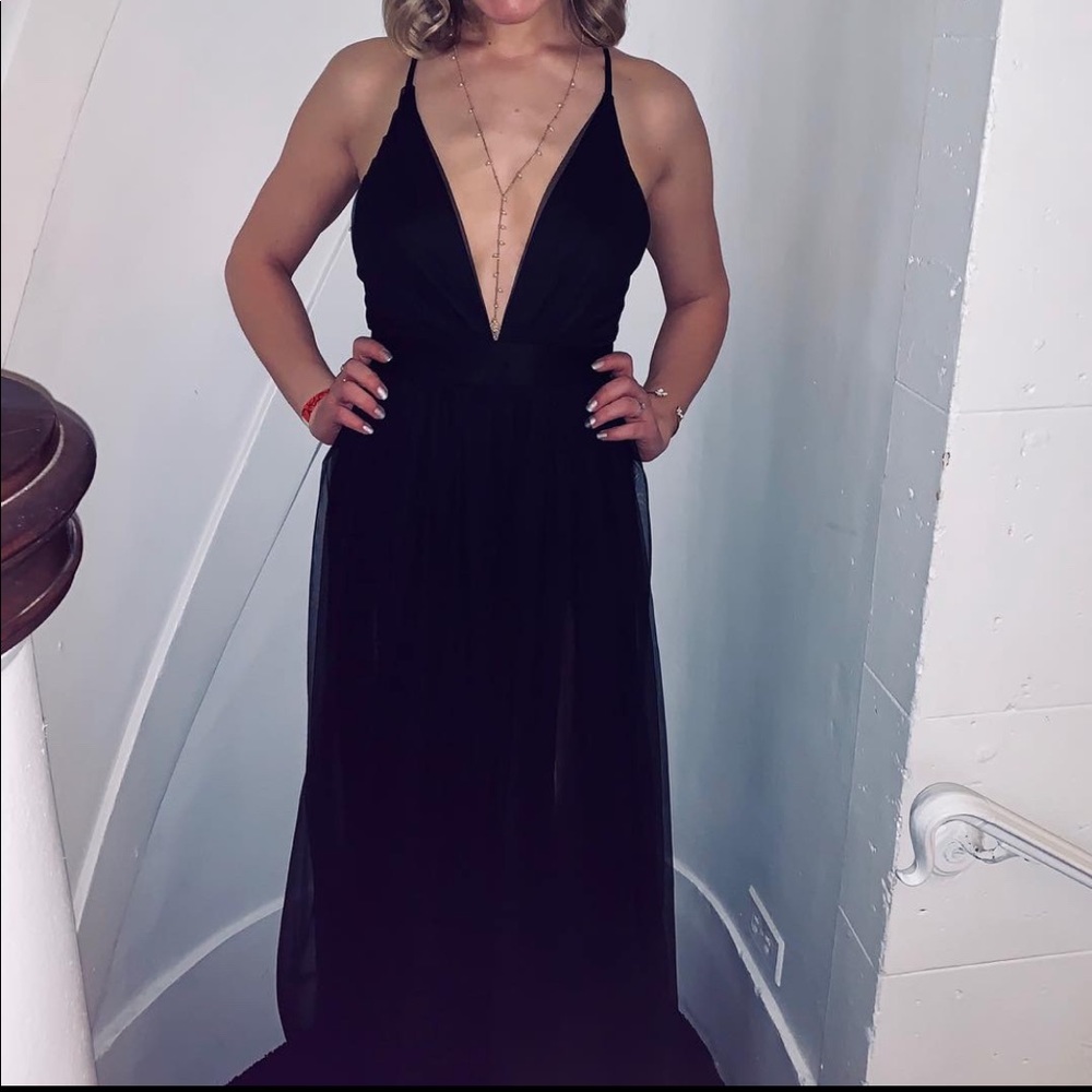 Red Dress Boutique black tulle formal gown